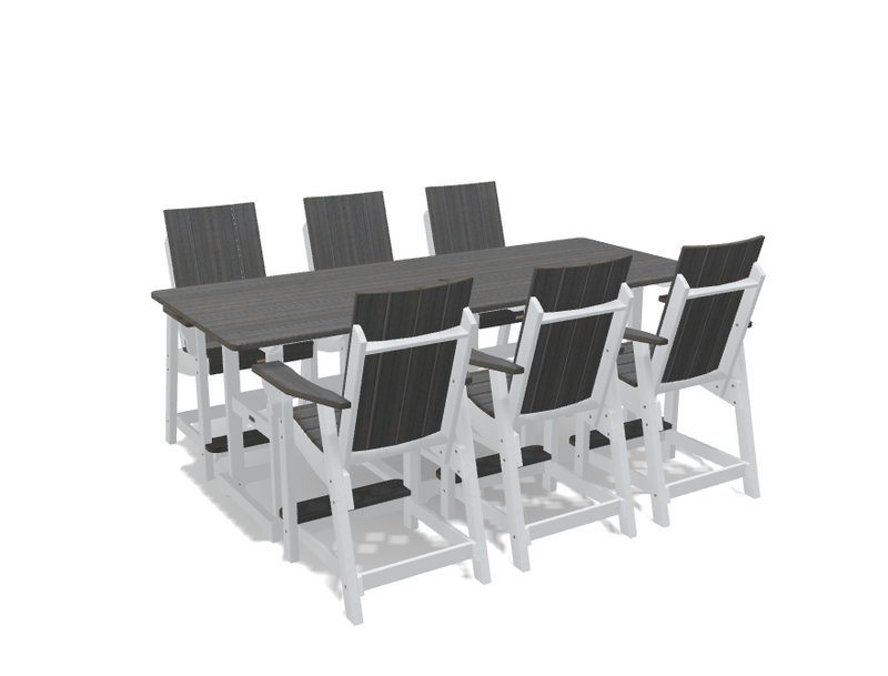 Krahn 8' Bistro Table Set with 6 Chairs - Deluxe