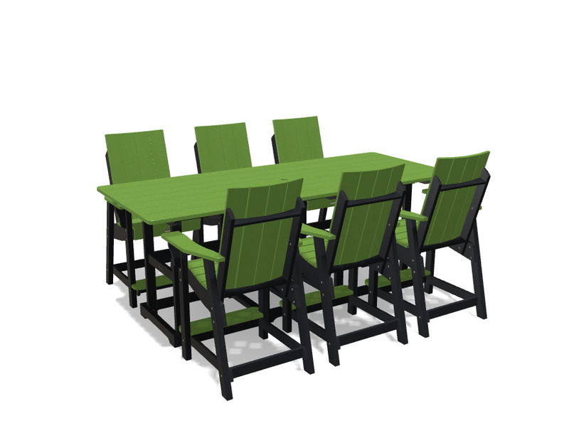 Krahn 8' Bistro Table Set with 6 Chairs - Deluxe