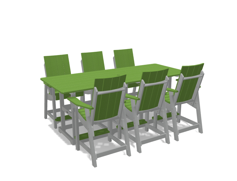 Krahn 8' Bistro Table Set with 6 Chairs - Deluxe