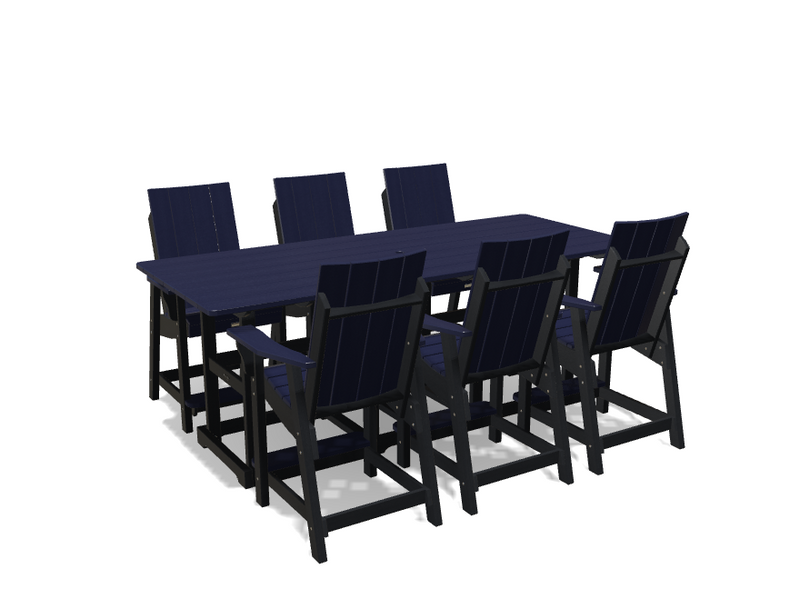 Krahn 8' Bistro Table Set with 6 Chairs - Deluxe