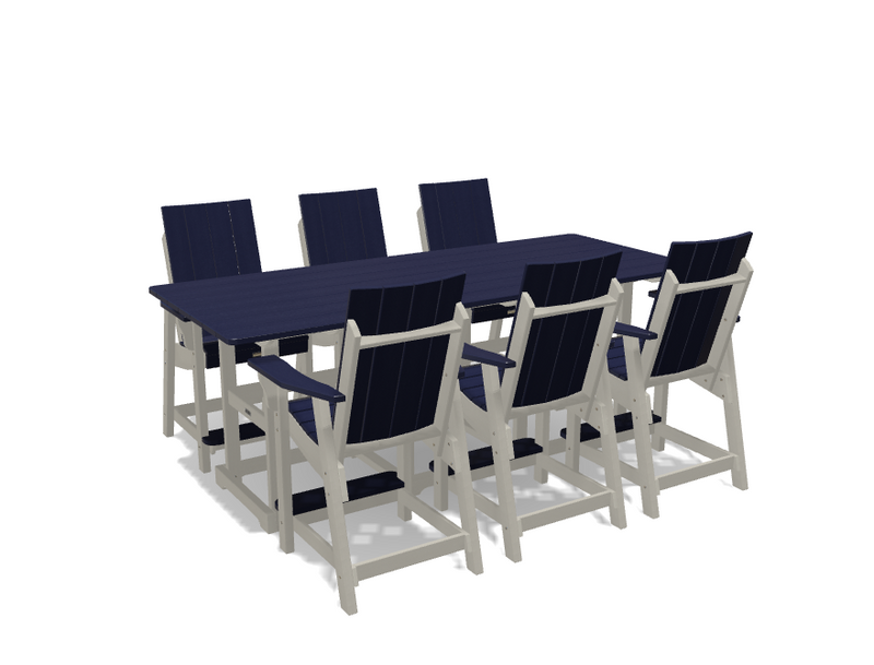 Krahn 8' Bistro Table Set with 6 Chairs - Deluxe
