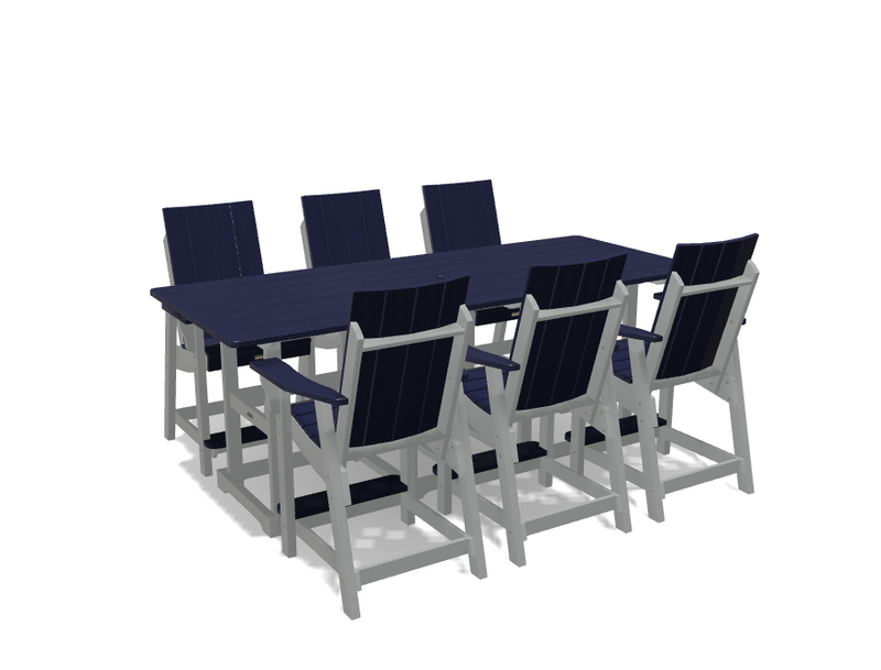 Krahn 8' Bistro Table Set with 6 Chairs - Deluxe