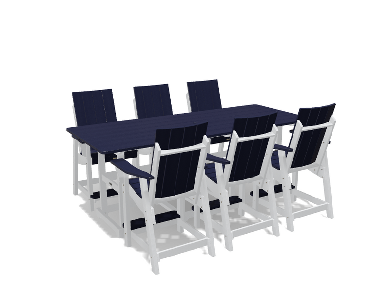 Krahn 8' Bistro Table Set with 6 Chairs - Deluxe