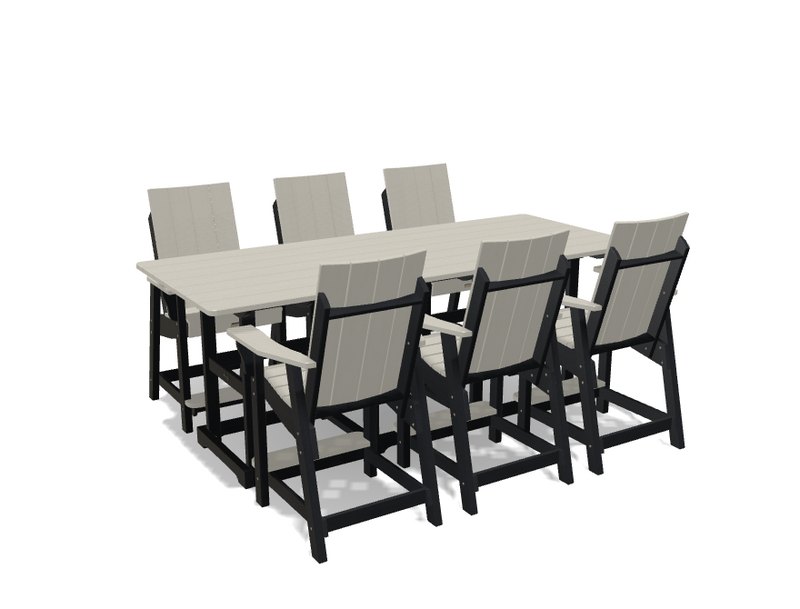 Krahn 8' Bistro Table Set with 6 Chairs - Deluxe