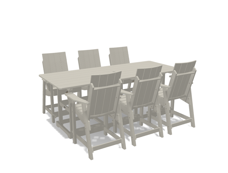 Krahn 8' Bistro Table Set with 6 Chairs - Deluxe
