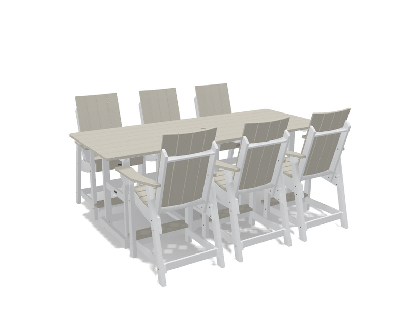 Krahn 8' Bistro Table Set with 6 Chairs - Deluxe