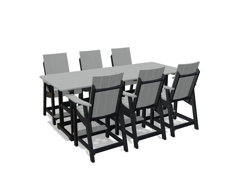 Krahn 8' Bistro Table Set with 6 Chairs - Deluxe