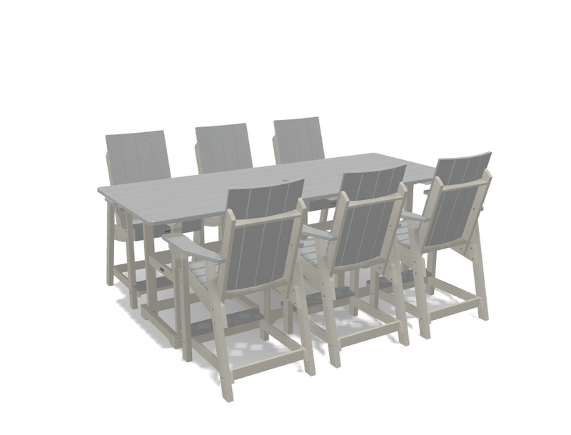 Krahn 8' Bistro Table Set with 6 Chairs - Deluxe