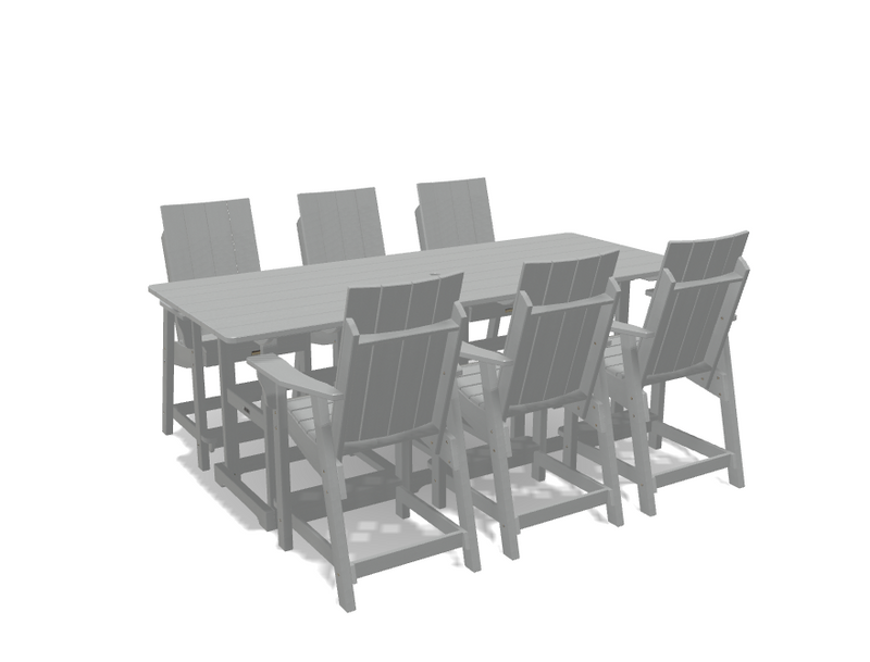 Krahn 8' Bistro Table Set with 6 Chairs - Deluxe