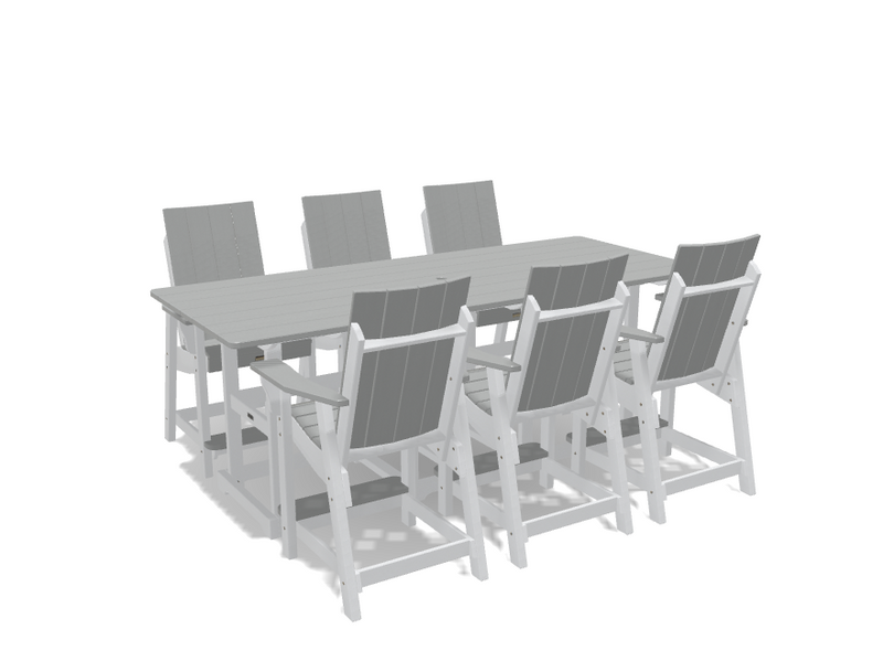 Krahn 8' Bistro Table Set with 6 Chairs - Deluxe