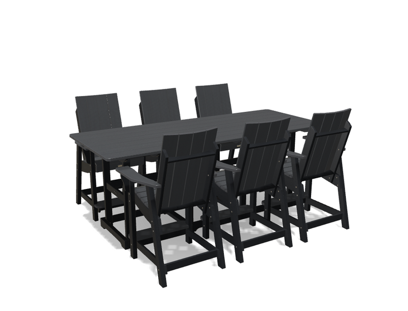 Krahn 8' Bistro Table Set with 6 Chairs - Deluxe