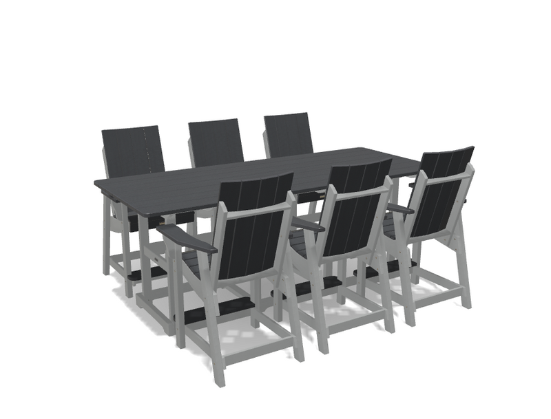 Krahn 8' Bistro Table Set with 6 Chairs - Deluxe