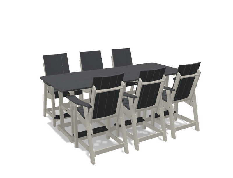 Krahn 8' Bistro Table Set with 6 Chairs - Deluxe