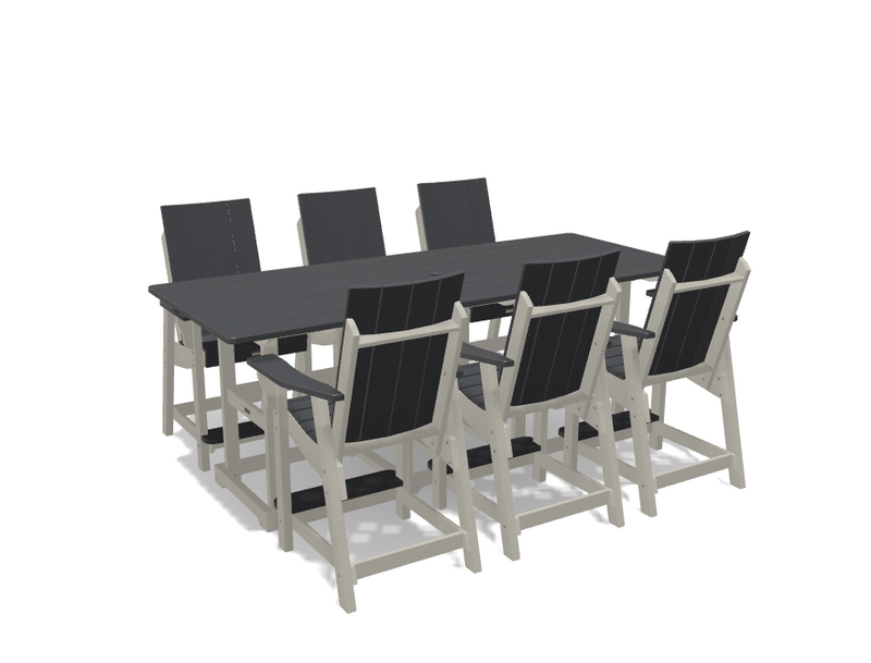 Krahn 8' Bistro Table Set with 6 Chairs - Deluxe
