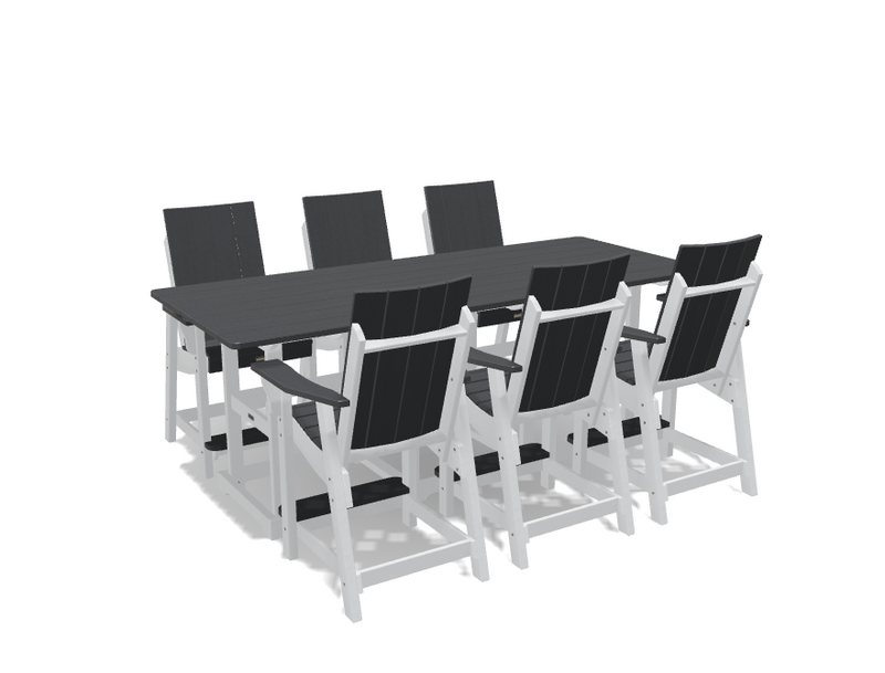 Krahn 8' Bistro Table Set with 6 Chairs - Deluxe