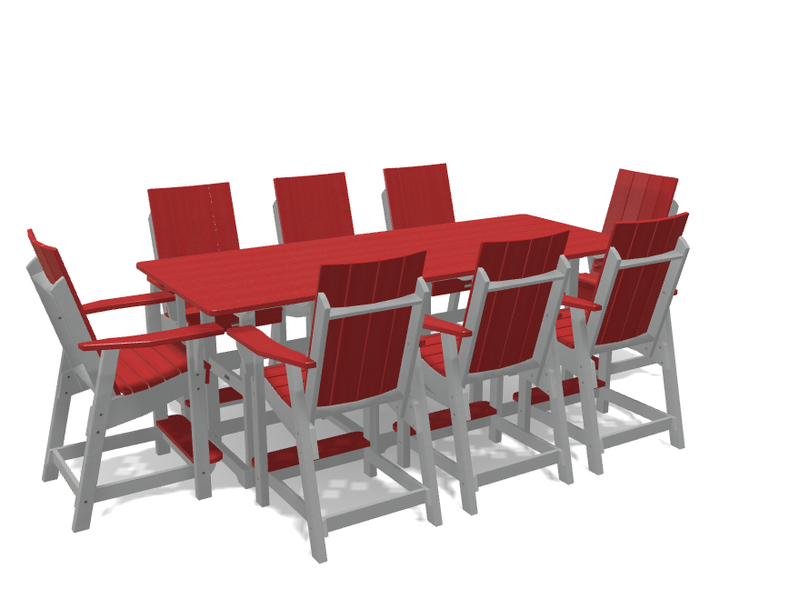 Krahn 40" x 96" Bistro Table with 8 Chairs