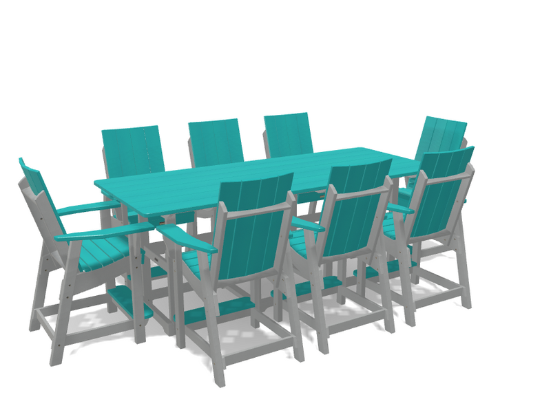 Krahn 40" x 96" Bistro Table with 8 Chairs