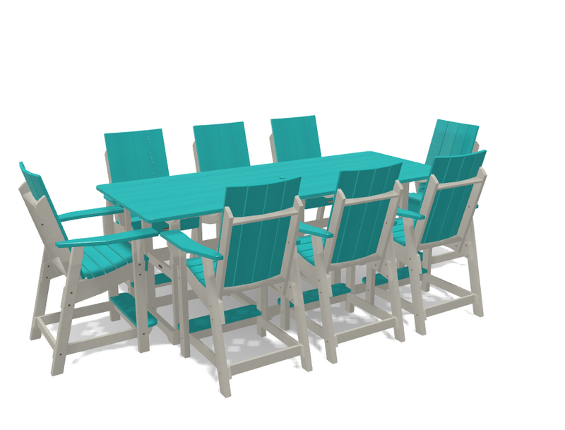 Krahn 40" x 96" Bistro Table with 8 Chairs