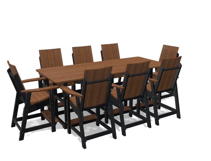 Krahn 40" x 96" Bistro Table with 8 Chairs