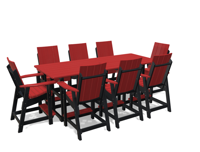 Krahn 40" x 96" Bistro Table with 8 Chairs