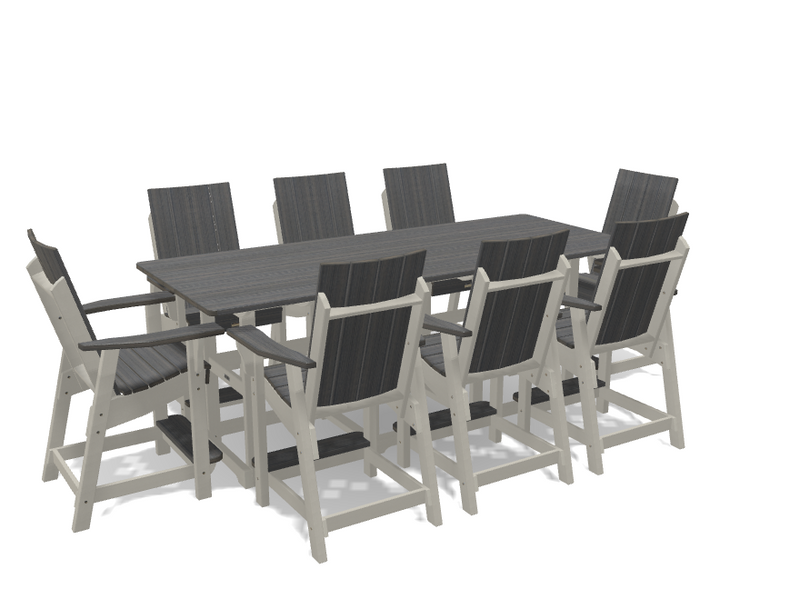 Krahn 40" x 96" Bistro Table with 8 Chairs
