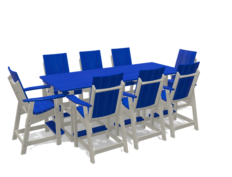 Krahn 40" x 96" Bistro Table with 8 Chairs