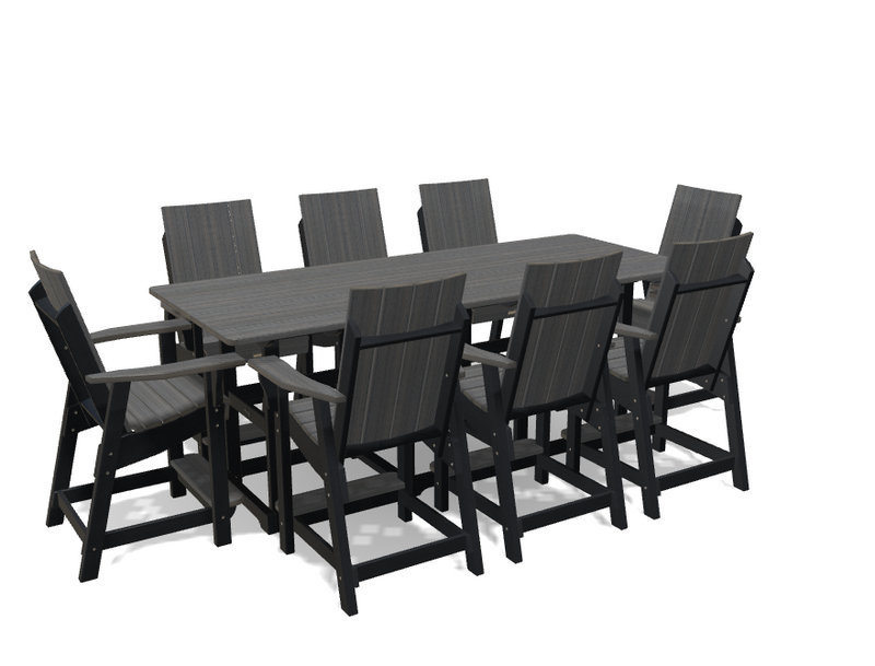 Krahn 40" x 96" Bistro Table with 8 Chairs