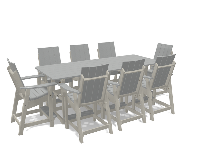 Krahn 40" x 96" Bistro Table with 8 Chairs