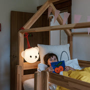 Bolleke x Boris is a playful rechargeable lamp with warm light for indoor and outdoor use.