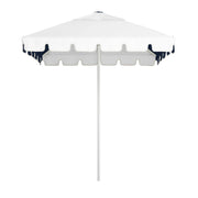 Navy/white Caspar Patio Umbrella with 2m square canopy, sleek keyhole valance, UPF50+ sun protection, and marine-grade durability.