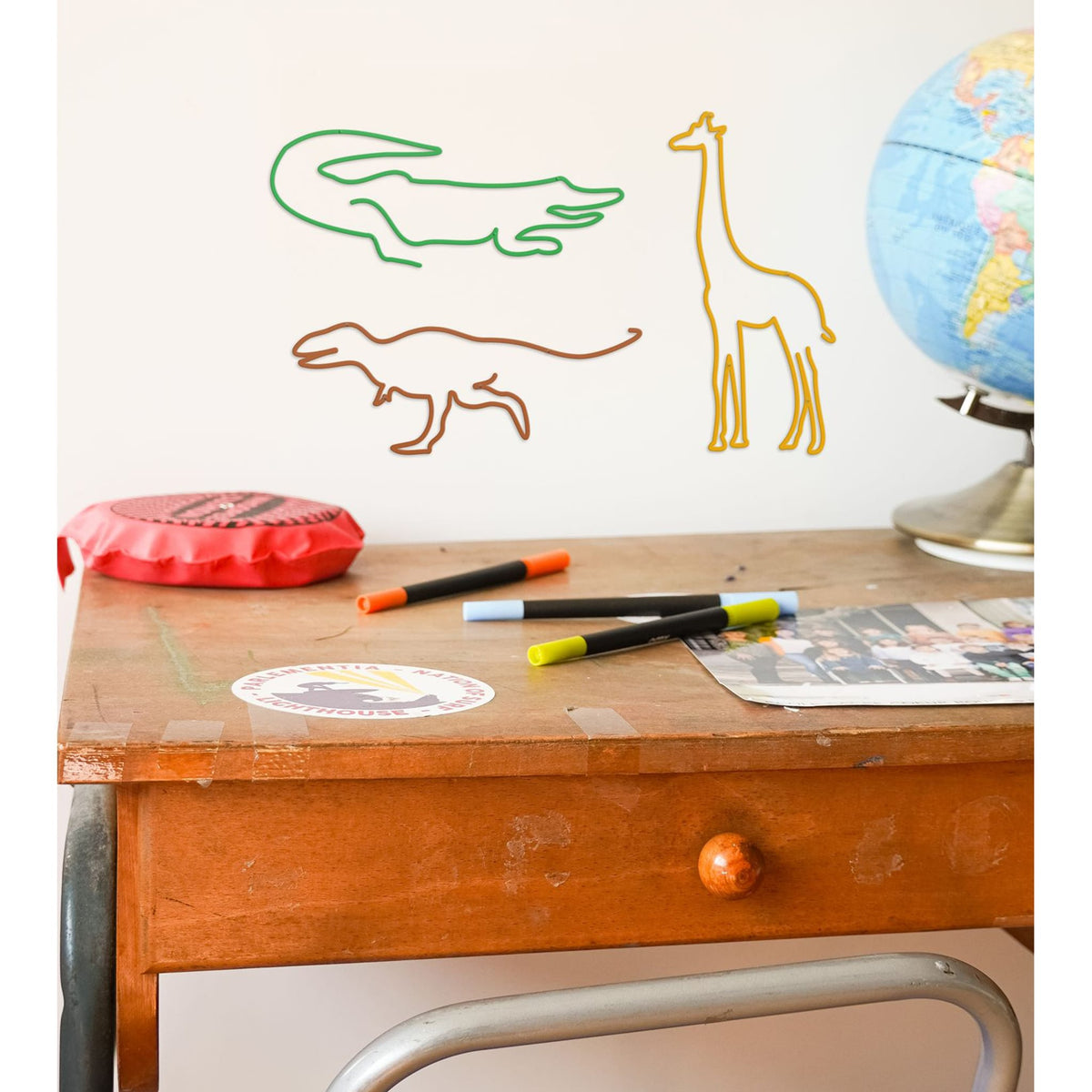 The Kids Collection: Playful metal silhouettes featuring animals and themes, perfect for decorating children&#39;s spaces.