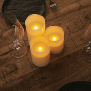 Layered candlelight made easy: three flameless candles with warm glow and timer function.