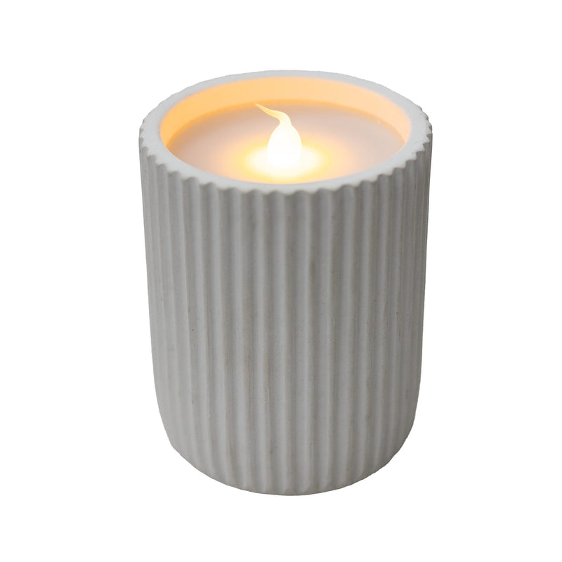 A decorative LED candle designed for calm, modern interiors and outdoor spaces.