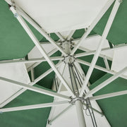 Double Caspar Umbrella with rope-and-pin pulley system, designed for easy operation and lasting performance in any setting.