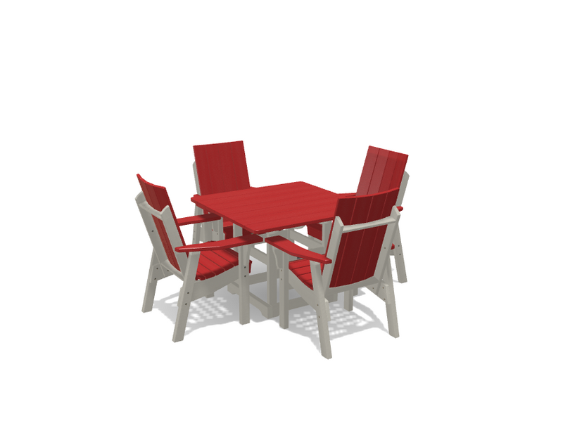 Krahn 40" x 40" Dining Table with 4 Modern Chairs