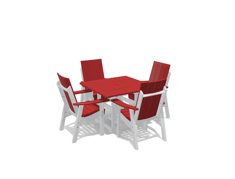 Krahn 40" x 40" Dining Table with 4 Modern Chairs