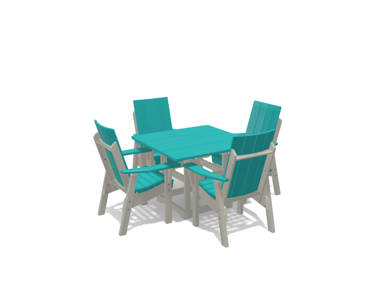 Krahn 40" x 40" Dining Table with 4 Modern Chairs