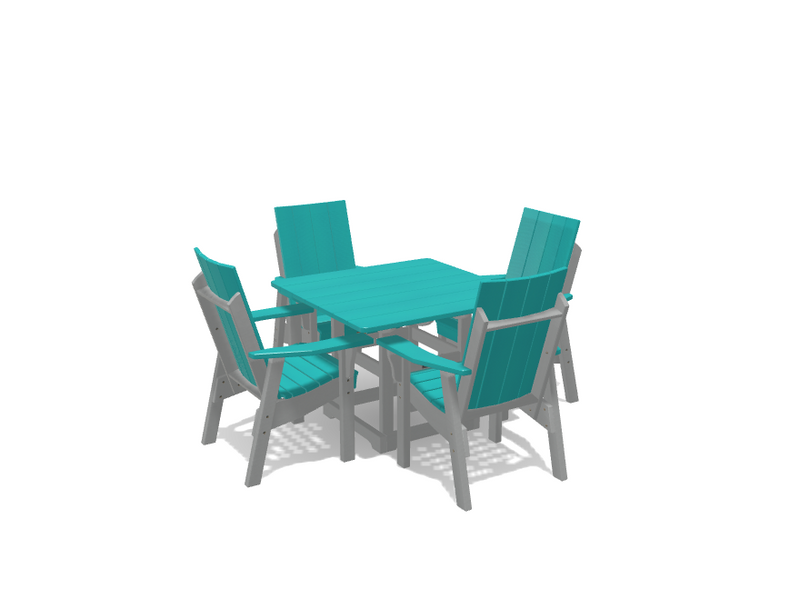 Krahn 40" x 40" Dining Table with 4 Modern Chairs