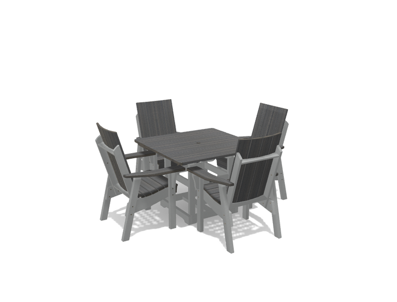 Krahn 40" x 40" Dining Table with 4 Modern Chairs