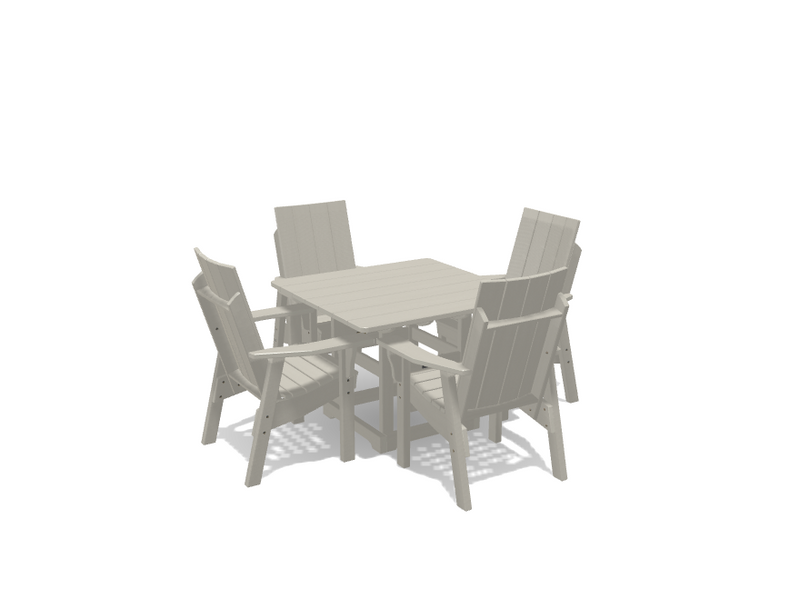 Krahn 40" x 40" Dining Table with 4 Modern Chairs