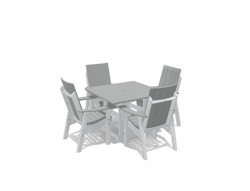 Krahn 40" x 40" Dining Table with 4 Modern Chairs