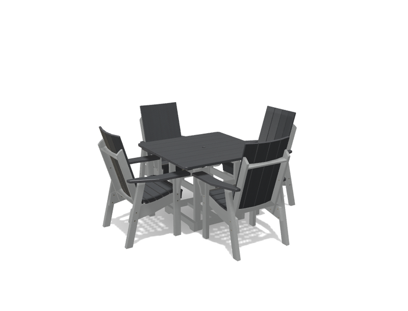 Krahn 40" x 40" Dining Table with 4 Modern Chairs