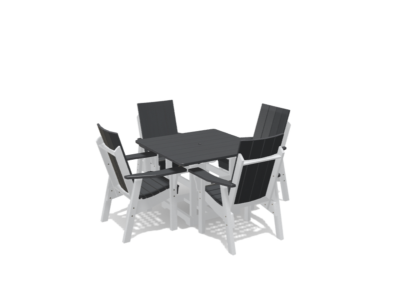 Krahn 40" x 40" Dining Table with 4 Modern Chairs