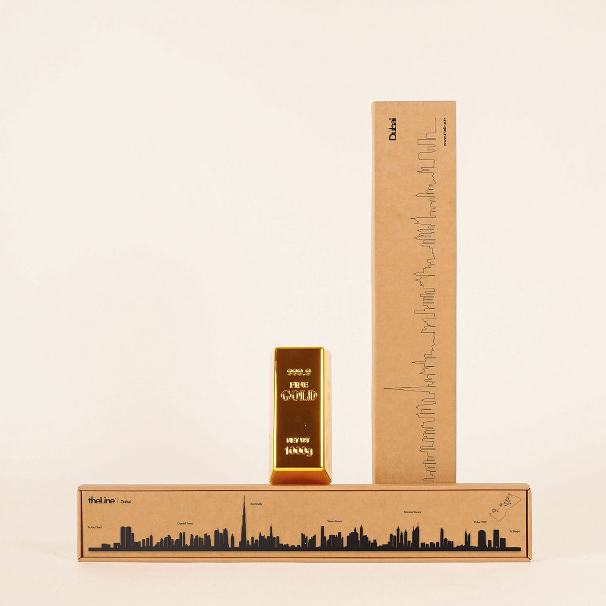 Celebrate Dubai&#39;s ambition with this skyline art featuring Burj Khalifa, Emirates Towers, and a sleek 50 cm design.