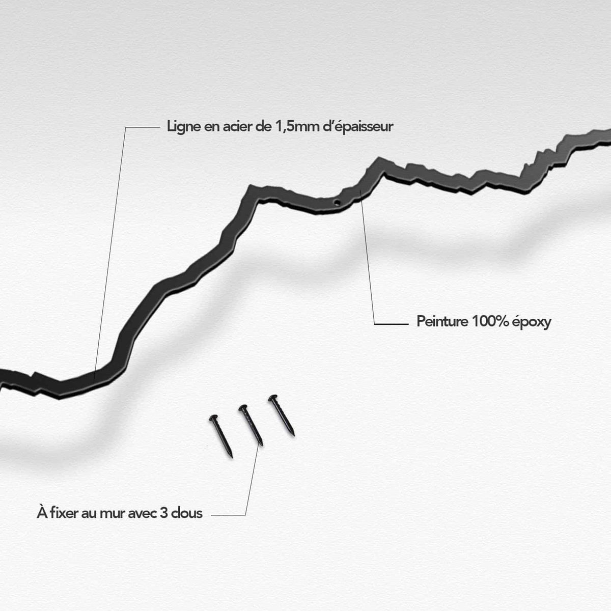 Elegant Everest Line silhouette showcases the world&#39;s highest peak and surrounding giants in a stunning 50 cm format.