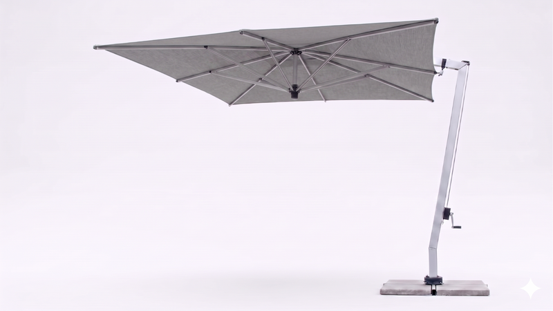 FIM C09 umbrella with Sunbrella Canvas Granite with Silver Frame