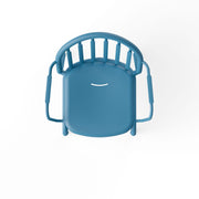 Close-up of Fred’s Armchair seat with a smile-shaped opening for quick rainwater drainage, perfect for outdoor use.