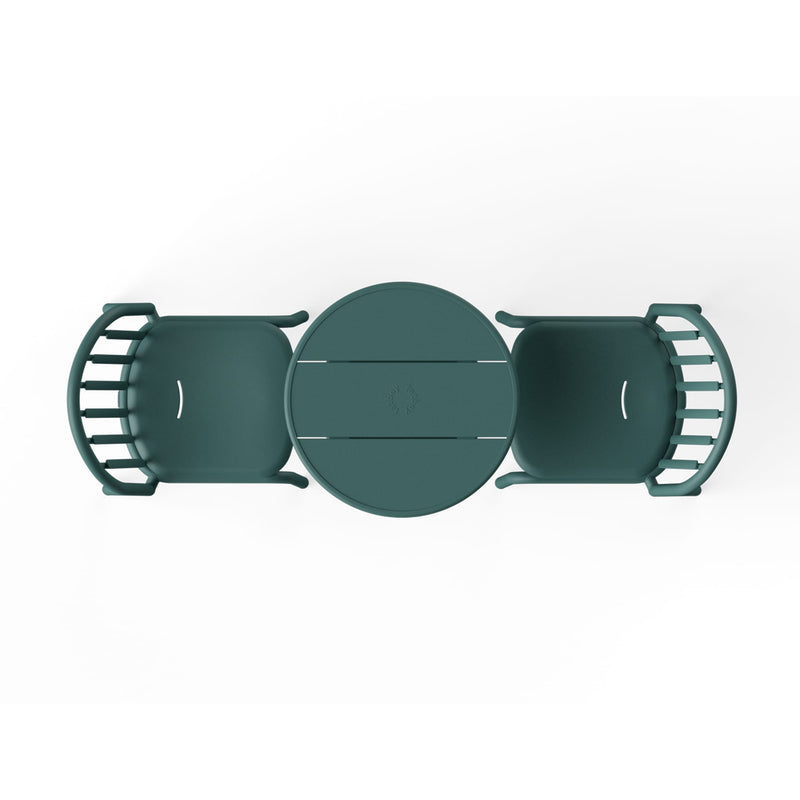 Fatboy Fred's Bistro Set in dark sage showcasing a contemporary design with a sturdy table and chairs, ideal for sophisticated outdoor dining.