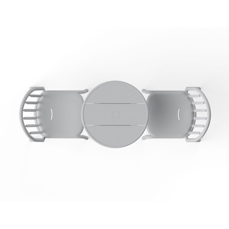 Fatboy Fred's Bistro Set in light grey showcasing a contemporary design with a sturdy table and chairs, ideal for sophisticated outdoor dining.