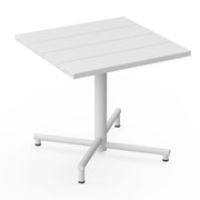 Fred’s Square Bistreau in light grey is a compact outdoor table designed for small spaces.